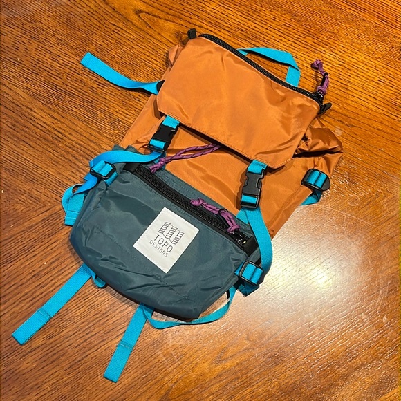 TOPO DESIGNS Rover Pack Mini, rust green teal with other details, work or play! - Picture 1 of 16